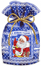 Купить Новогодние мешочки - Мешочек Бельчонок синий