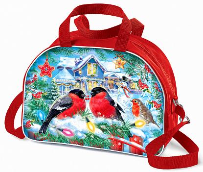Купить Уп. Сумочка Снегири красная 10х32х25 см, 3000 гр.  